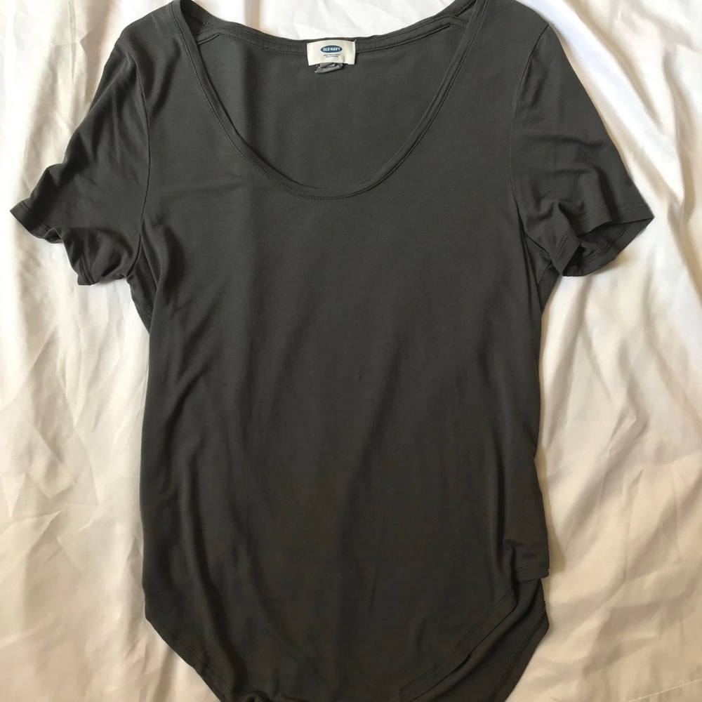 Dark Gray Scoop Neck Tee